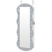 Lockable Mirror Cabinet Jewellery Box Armoire Door Wall Mounted Makeup Cosmetic Beauty Organiser Case with LED Lights Bedroom Dressing 44x10x106cm