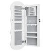 Lockable Mirror Cabinet Jewellery Box Armoire Door Wall Mounted Makeup Cosmetic Beauty Organiser Case with LED Lights Bedroom Dressing 44x10x106cm