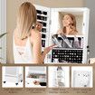 Full Length Floor Mirror Jewellery Cabinet Armoire Organiser Storage Shelf Free Standing Box Vanity Makeup Dressing with Wheels LED Lights 40x37x160cm