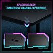 Gaming Computer Desk Home Office Study Work Table Writing Racer Workstation Furniture Black Carbon Fibre with RGB LED Light Shelves Pegboard USB