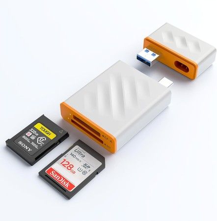 CFexpress Type B and SD Dual Slot Memory Card Reader, 10Gbps USB 3.2 Gen 2 Type B CFexpress Adapter Memory Card Reader