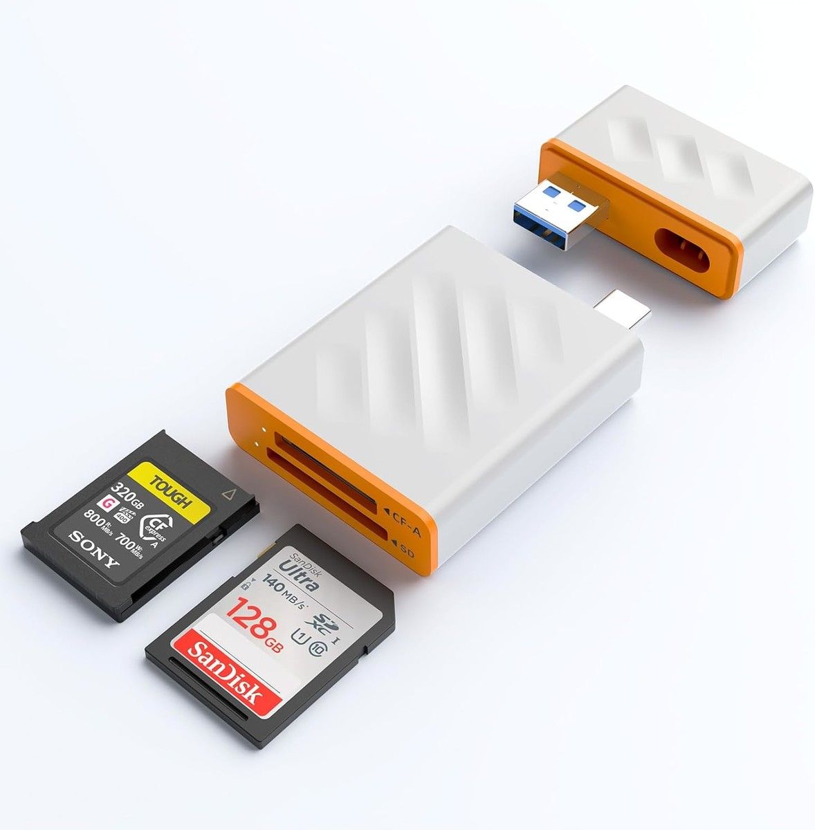 CFexpress Type A and SD Dual Slot Memory Card Reader, 10Gbps USB 3.2 Gen 2 Type A CFexpress Adapter Memory Card Reader
