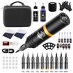 Wireless Tattoo Pen Kit with LED Screen Display and 10500 RPM Adjustable Stroke Professional Tattoo Machine Kit,Black And Gold
