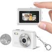 Mini Digital Camera Keychain Small Keychain Camera Camcorder Micro Compact Portable Recorder Tiny Pixel, Mini Digital, White