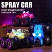 Remote Control Car, 2.4 GHz RC 4WD Monster Trucks for Boys Girls with Light and Sound, 2 Batteries,Dino Toys for Kids, Red