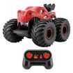 Remote Control Car, 2.4 GHz RC 4WD Monster Trucks for Boys Girls with Light and Sound, 2 Batteries,Dino Toys for Kids, Red
