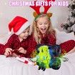 Remote Control Car, 2.4 GHz RC 4WD Monster Trucks for Boys Girls with Light and Sound, 2 Batteries,Dino Toys for Kids, Green