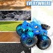 Remote Control Car, 2.4 GHz RC 4WD Monster Trucks for Boys Girls with Light and Sound, 2 Batteries,Dino Toys for Kids, Blue