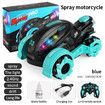 Remote Control Motorcycle, RC Dirt Bike with Light Music Drift RC Car Stunt Motorbike Gift for Kids,Blue
