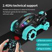 Remote Control Motorcycle, RC Dirt Bike with Light Music Drift RC Car Stunt Motorbike Gift for Kids,Blue