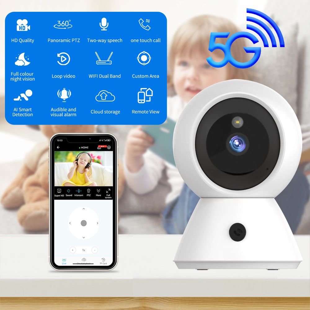 1080P HD Indoor Security Camera,Baby Monitor with Night Vision,Security Home Dog Pet Monitor,AI Motion Detection With 32G TF Card