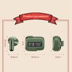Green BPG Portable Wireless Bluetooth Headset Retro Digital Display Clock Unique & Trendy