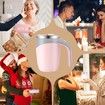 Automatic Stirring Coffee Mug, Stainless Steel Magnetic Rechargeable Electric Coffee Stirrer Mugs with Lid for Stir Office, Travel, Kitchen (Pink)