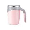 Automatic Stirring Coffee Mug, Stainless Steel Magnetic Rechargeable Electric Coffee Stirrer Mugs with Lid for Stir Office, Travel, Kitchen (Pink)