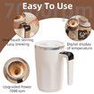 Self Stirring Coffee Mug with Temperature Display, Rechargeable Electric Magnetic Auto Stirring Coffee Mug with Lid for Coffee and Milk, Brown
