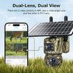 Camouflage 4G Solar Hunting Camera 6 Million Full Colour HD Wireless wifi Solar Surveillance Camera, Dual Lens Dual View, PIR Night Vision, Two-Way Audio