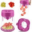 Extrusion Fruit Divider, Small Fruit Slicer, Strawberry Cutter, Quarter Fruit Slicer, Kitchen Accessories Cake Decoration Tool (Purple)
