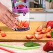 Extrusion Fruit Divider, Small Fruit Slicer, Strawberry Cutter, Quarter Fruit Slicer, Kitchen Accessories Cake Decoration Tool (Purple)