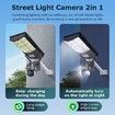 Solar Street Light Camera|12x Hybrid Zoom Dual Lens|Intelligent Body Detection & Tracking|4G/WiFi, IP65 Waterproof|Two Way Audio|Home Security Camera