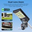 Solar Street Light Camera|12x Hybrid Zoom Dual Lens|Intelligent Body Detection & Tracking|4G/WiFi, IP65 Waterproof|Two Way Audio|Home Security Camera