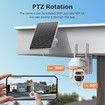 Solar Security Camera 3MP HD PTZ 360° Night Vision, PIR Motion Detection, 4G , Cloud & Local Storage, 7800mAh Battery for Outdoor/Indoor Use