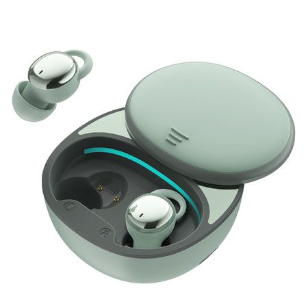 Wireless Bluetooth Earbuds Comfortable Noise Blocking LED Power Display Music Sleep Dual Mode for Sleeping Working Hiking Color Green