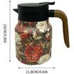 Raidley Vintage Floral Pattern Tea Thermos,Doresty Thermos Tea Pot,Vintage Floral Pattern Tea-Built-In Infuser,Stainless Steel Thermal Carafe,Dark