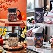 Raidley Vintage Floral Pattern Tea Thermos,Doresty Thermos Tea Pot,Vintage Floral Pattern Tea-Built-In Infuser,Stainless Steel Thermal Carafe,Red
