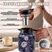 Raidley Vintage Floral Pattern Tea Thermos,Doresty Thermos Tea Pot,Vintage Floral Pattern Tea-Built-In Infuser,Stainless Steel Thermal Carafe,Red