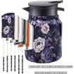 Raidley Vintage Floral Pattern Tea Thermos,Doresty Thermos Tea Pot,Vintage Floral Pattern Tea-Built-In Infuser,Stainless Steel Thermal Carafe,Blue
