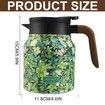 Raidley Vintage Floral Pattern Tea Thermos,Doresty Thermos Tea Pot,Vintage Floral Pattern Tea-Built-In Infuser,Stainless Steel Thermal Carafe,Green