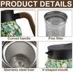 Raidley Vintage Floral Pattern Tea Thermos,Doresty Thermos Tea Pot,Vintage Floral Pattern Tea-Built-In Infuser,Stainless Steel Thermal Carafe,Green