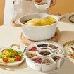 Divided Serving Tray with Lid and Handle,Snack Spinner,Box Container,Food Platter for Charcuterie Veggie Fruit Travel Beach Picnic Essentials