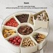 Divided Serving Tray with Lid and Handle,Snack Spinner,Box Container,Food Platter for Charcuterie Veggie Fruit Travel Beach Picnic Essentials