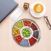Divided Serving Tray with Lid and Handle,Snack Spinner,Box Container,Food Platter for Charcuterie Veggie Fruit Travel Beach Picnic Essentials