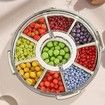 Divided Serving Tray with Lid and Handle,Snack Spinner,Box Container,Food Platter for Charcuterie Veggie Fruit Travel Beach Picnic Essentials