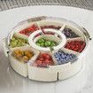 Divided Serving Tray with Lid and Handle,Snack Spinner,Box Container,Food Platter for Charcuterie Veggie Fruit Travel Beach Picnic Essentials