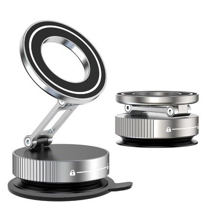 Vacuum Magnitec Phone Holder Suction 360 Degree Adjustable Car Phone Holder,Cell Phone Holders with Adhesive Paper(Silver)