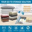 5 Pack Vacuum Bags With Hand Pump Airtight Reusable Space Saver Compression Storage Bags With Ziplock For Clothes,Blankets Storage,Pillows,Travel