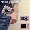 Digital Camera 4K 48MP Kids Camera,Dual Screen Autofocus Point and Shoot Digital Cameras with 64GB SD Card,16X Zoom,Built-in Batteries,Pink