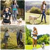 Running Waist Bag with Reflective Dog Walking Leash for Night Jogging with Leash for Outdoor Activities, Blue