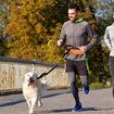 Running Waist Bag with Reflective Dog Walking Leash for Night Jogging with Leash for Outdoor Activities, Orange