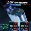 Super Quick Car Charger 120W Type C Car Accessories Adapter iPhone 16 LIGHTING Charger Fast Charging Travel Essentials Road Trip Essentials iPhone 15