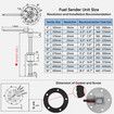 225mm 240-33ohms Fuel Level Sensor Sender+White 52mm Fuel Level Gauge for Boat Car Truck ATV