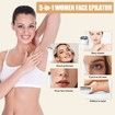 5in1 Body Shaver Facial Epilator IPX7 Waterproof Facial Hair Remover Electric Razor for Women USB Recharge Dock LED Display