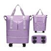 Violet Large Capacity Travel Bag Waterproof Expandable Universal Wheels 3 Pockets Free Password Lock Dry & Wet Separation