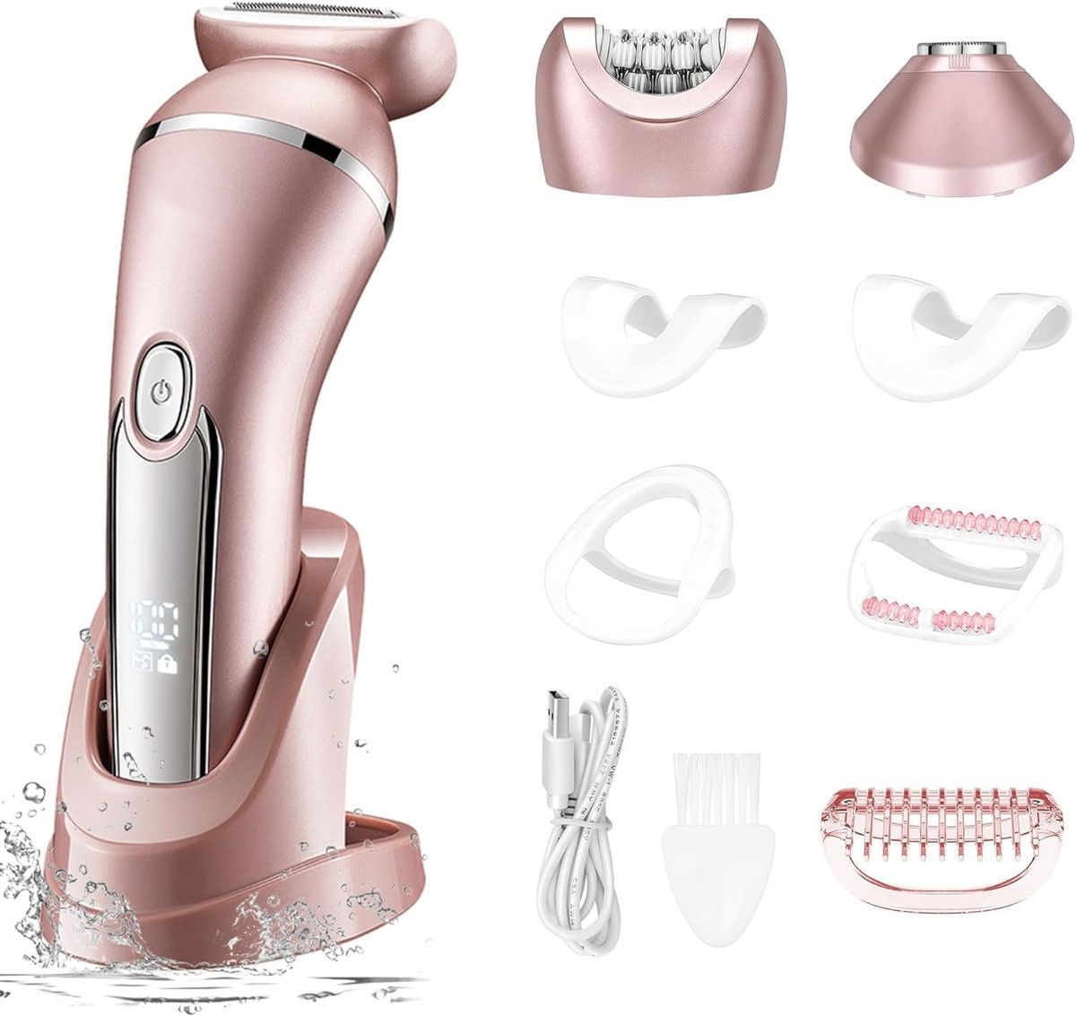 Electric Shaver for Women Lady Epilator Razors Kit Hair Remover Face Arm Leg Bikini Trimmer Painless Waterproof USB Rechargeable
