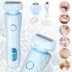 Timmer for Women Electric Razors for Women 2in1 Pubic Hair Trimmer IPX7 Waterproof Wet Dry Use Personal Trimmer Electric Shaver(Blue)