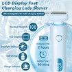 Timmer for Women Electric Razors for Women 2in1 Pubic Hair Trimmer IPX7 Waterproof Wet Dry Use Personal Trimmer Electric Shaver(Blue)
