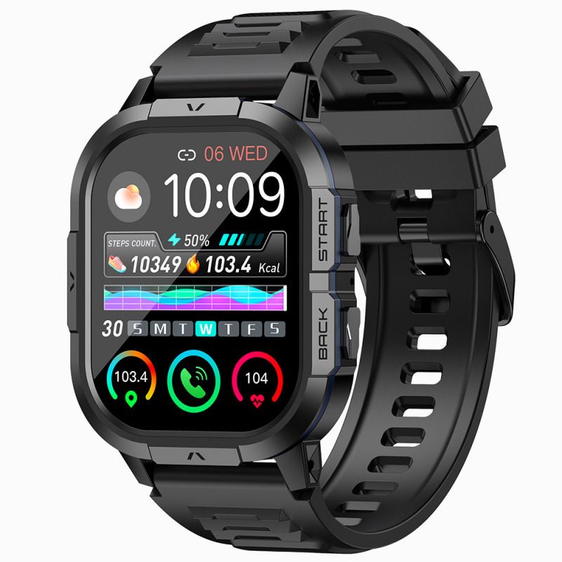 Smart Watch for Men Fitness Tracker Make/Answer Call Running Waterproof Smartwatch Android Phones iPhone Samsung Compatible Rate Monitor(Black)